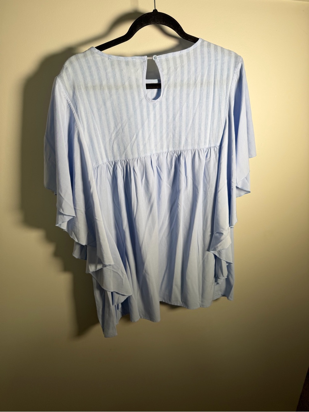 Chic Soul Light Blue Ruffle Sleeve Women's Top - Picture 5 of 9